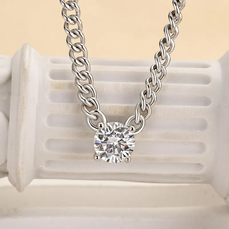 Moissanite 1.0 Carat Cuban Necklace