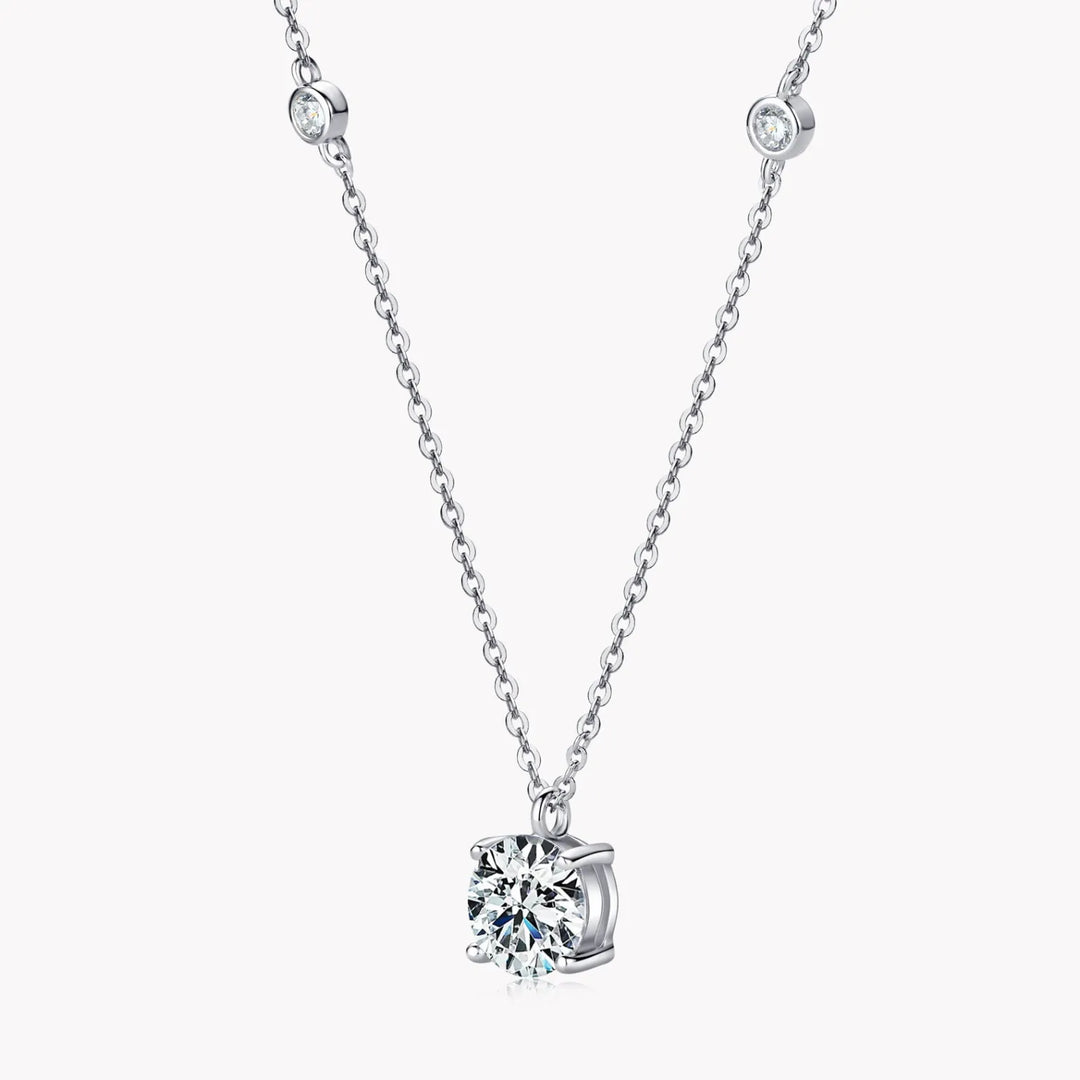 Moissanite 2.0 Carat Round Cut Pendant Necklace