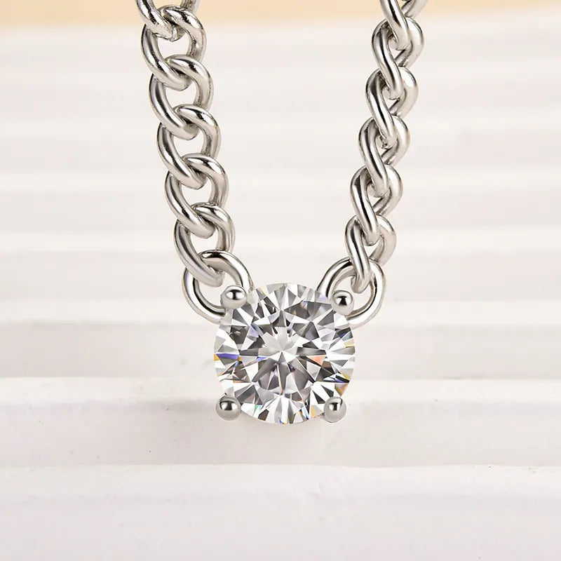 Moissanite 1.0 Carat Cuban Necklace