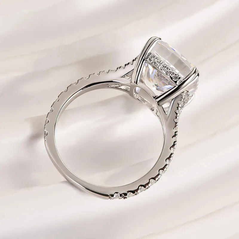 Outstanding Split Shank Crushed Ice Cushion Cut Engagement Ring