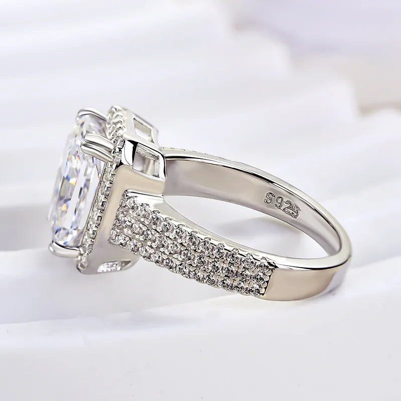 Sparkle Split Shank Halo Radiant Cut Engagement Ring