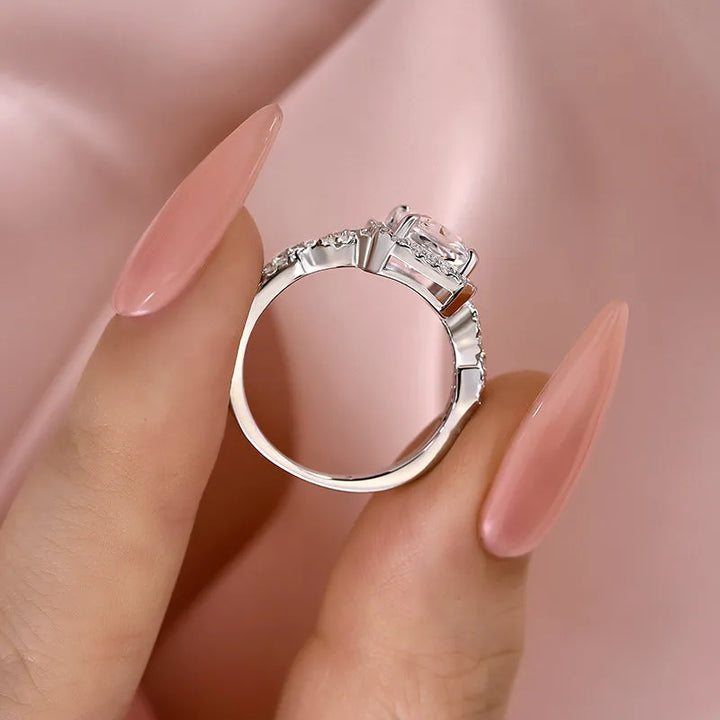 Twist Halo Radiant Cut Engagement Ring