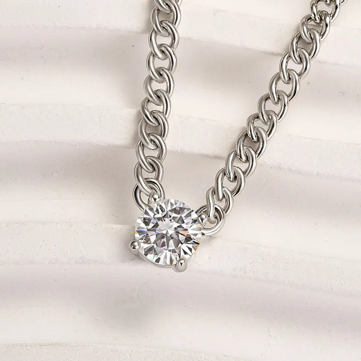 Moissanite 1.0 Carat Cuban Necklace