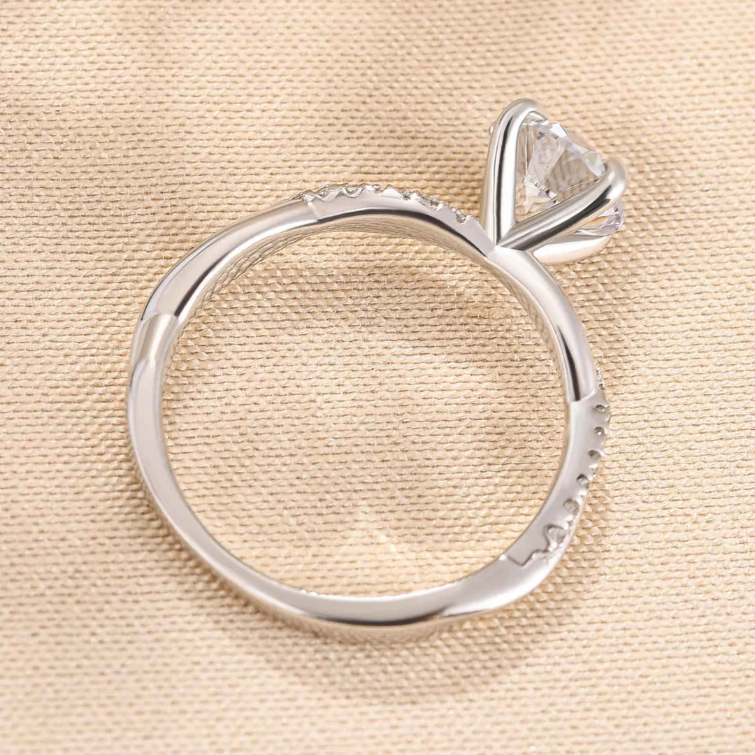 Twist 1.25 Carat Round Cut Promise Ring For Her In Sterling Silver