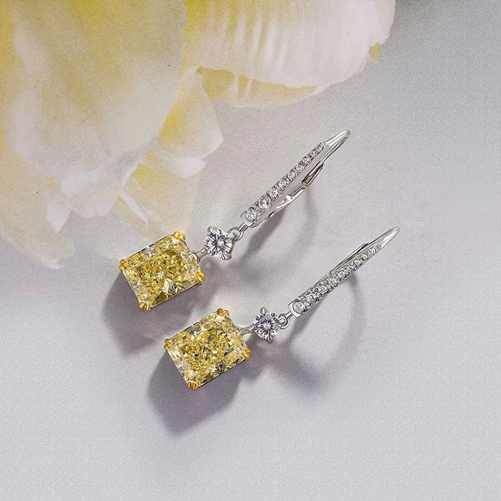 Honorable Radiant Cut Yellow Sapphire Earrings for Women