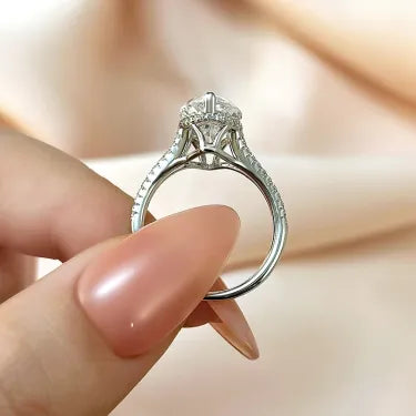 Exquisite Split Shank Marquise Cut Engagement Ring