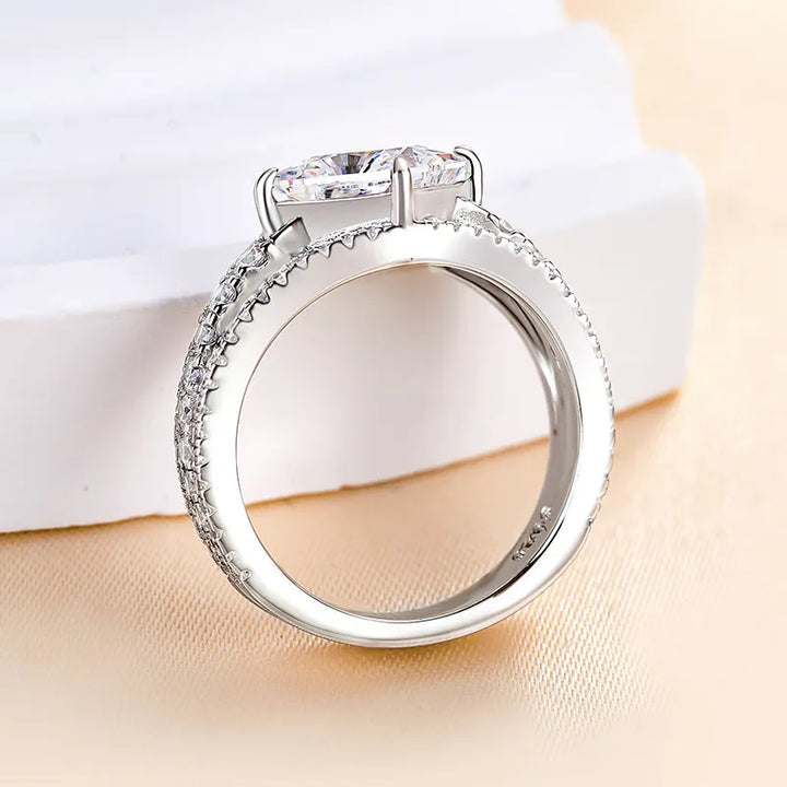 Exquisite Vintage Square Princess Cut Engagement Ring for Women