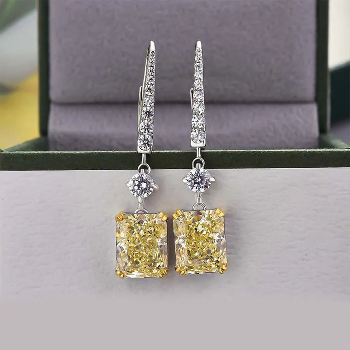 Honorable Radiant Cut Yellow Sapphire Earrings for Women