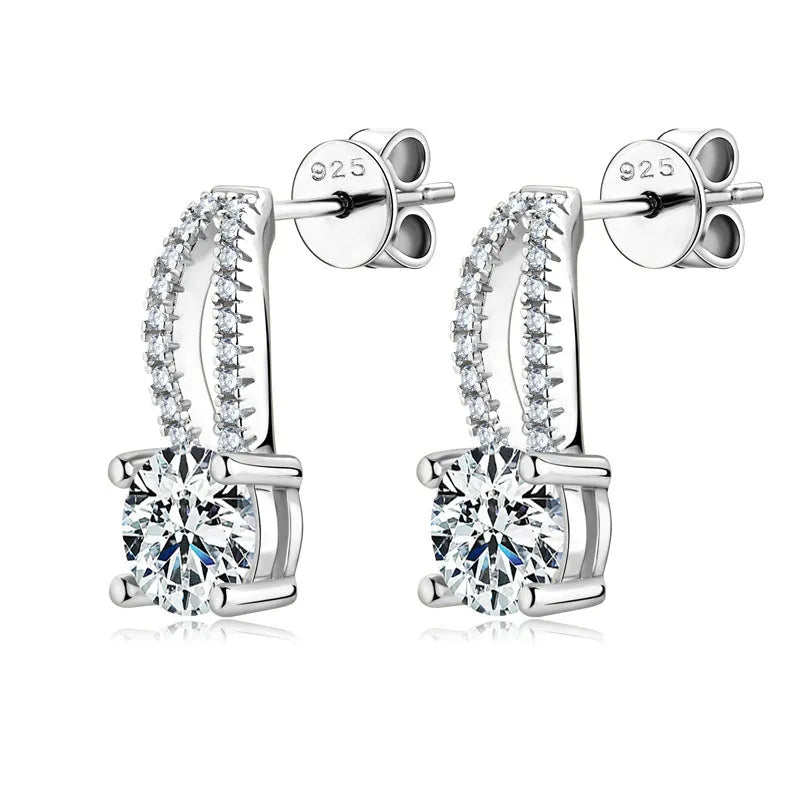 Moissanite Exclusive Round Cut Stud Earrings