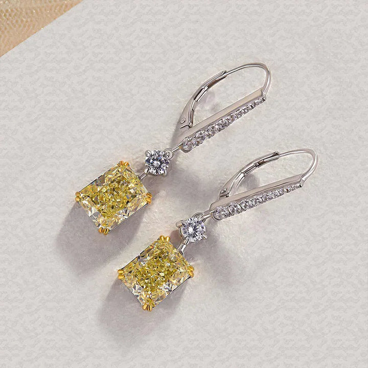 Honorable Radiant Cut Yellow Sapphire Earrings for Women